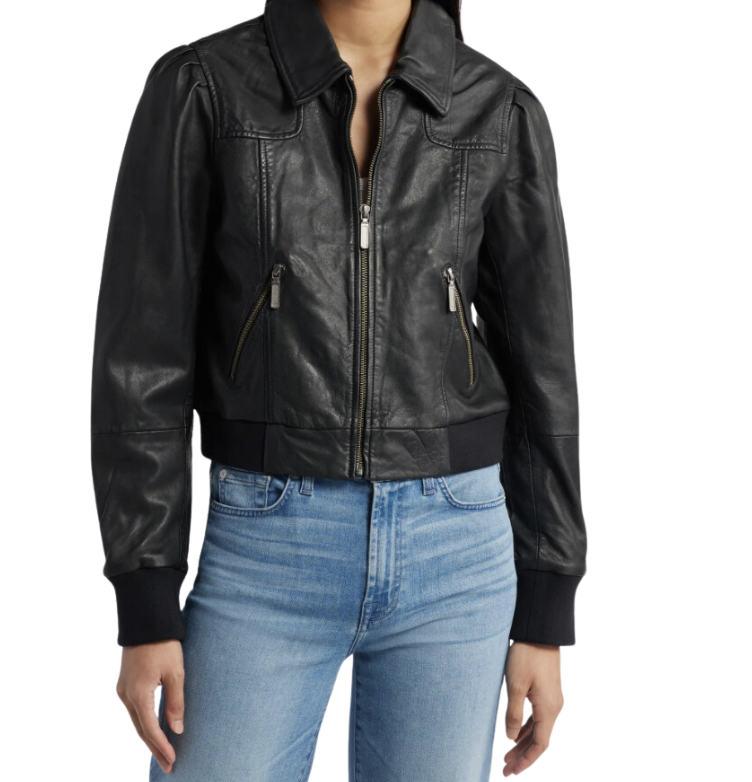 Leather Bomber Jacket